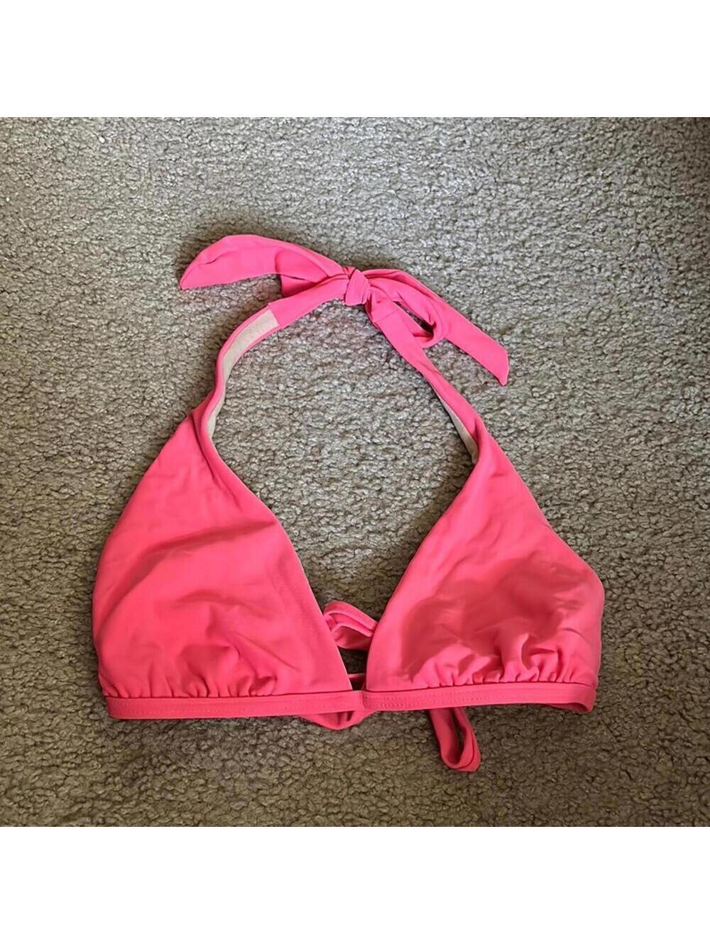🇺🇸Alloy Coral Pink Triangle Halter Bikini Top